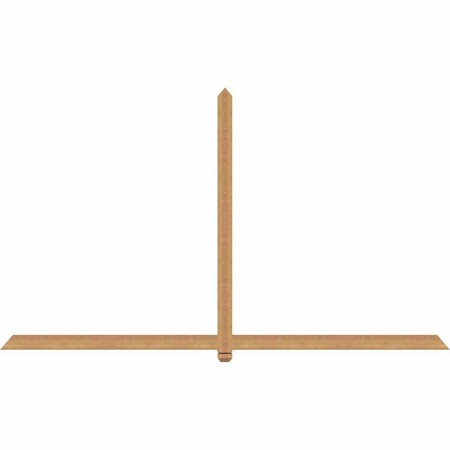 Ekena Millwork Eugene Smooth Timber Gable Bracket, Western Red Cedar, 108"W x 63"H x 1 1/2"D x 3 1/2"F, 14/12 Pitch GBW108X63X0204EUG00SWR